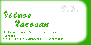 vilmos marosan business card